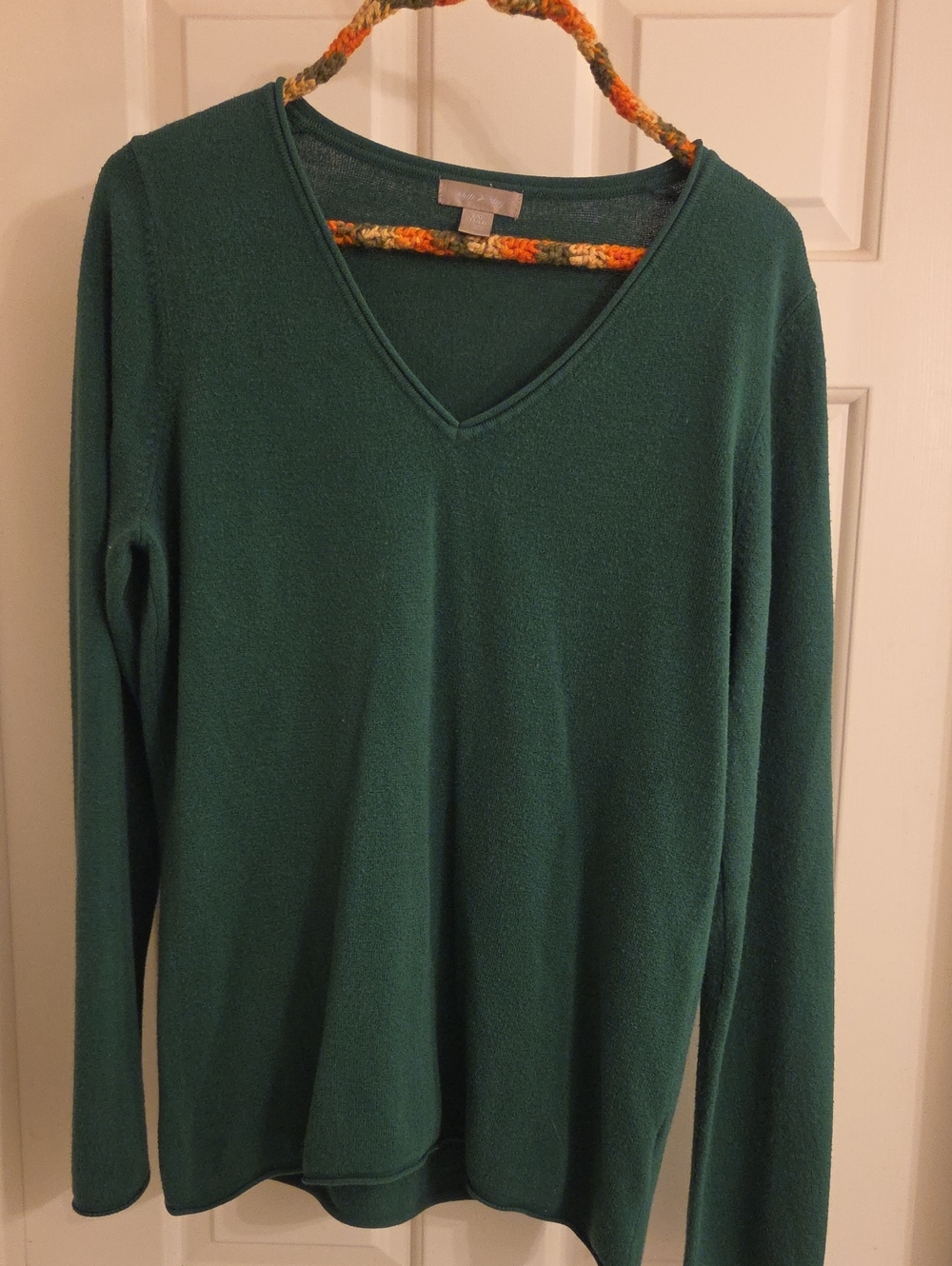 Forest Green V-Neck Women's Sweater
